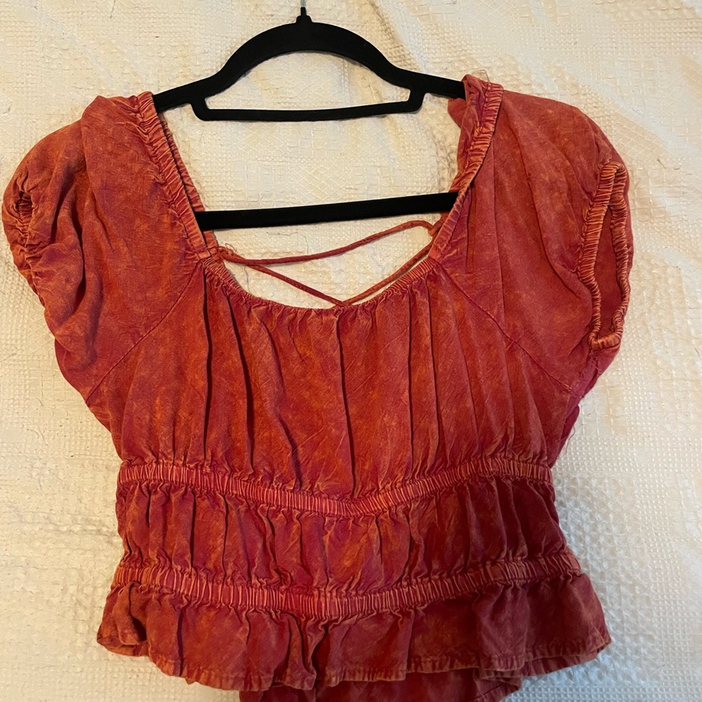 Bellini Coral Ruffled Blouse